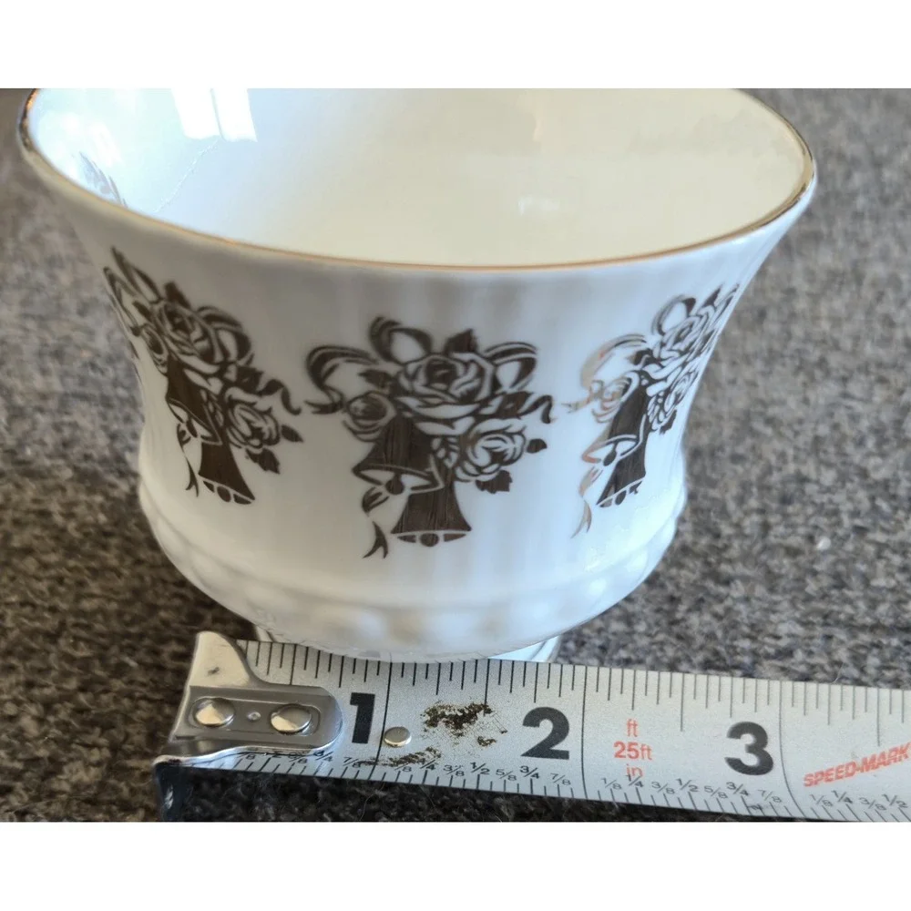 Elizabethan Staffordshire Fine Bone China 25th Anniversary Teacup Silver England